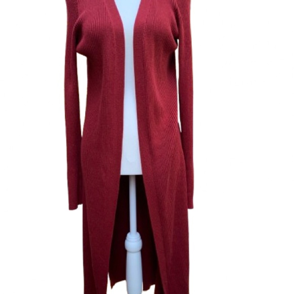 Size XL WHBM White House Black Market Wine Burgundy Red Thick Duster🍁Fall Vibes